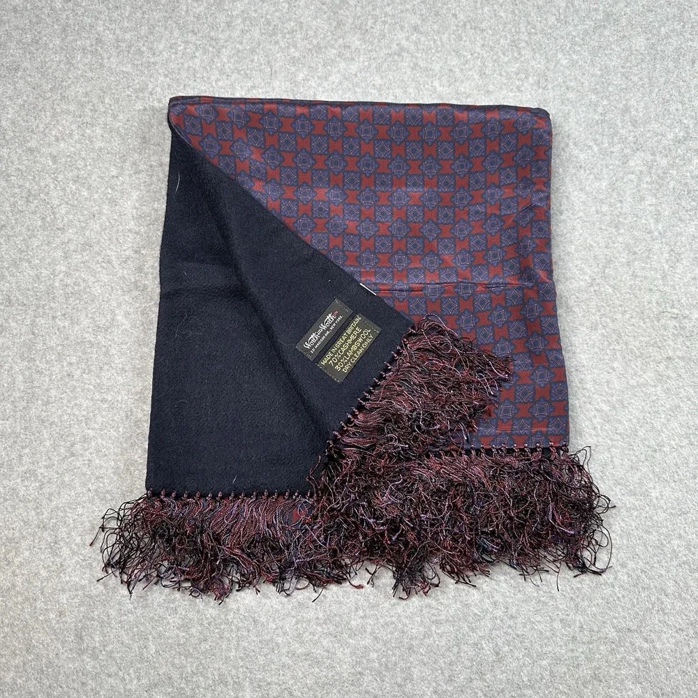 Worth & Worth Vintage Silk Cashmere Opera Scarf Made in England Mens